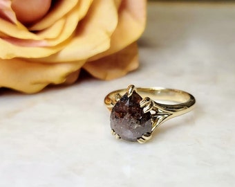 2.87 carat Brown Diamond Yellow Gold Engagement Ring
