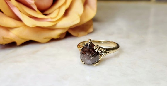 2.87 carat Brown Diamond Yellow Gold Engagement Ring