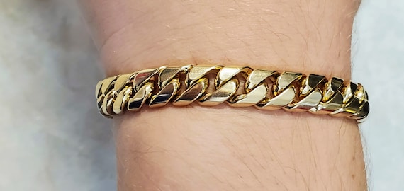 Solid 18K Gold 9mm Miami Cuban Curb Link Bracelet