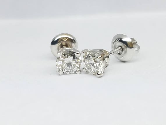 Diamond stud earrings.