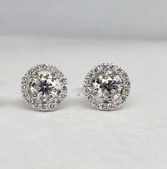 1.5 carat Diamond stud earrings with halo