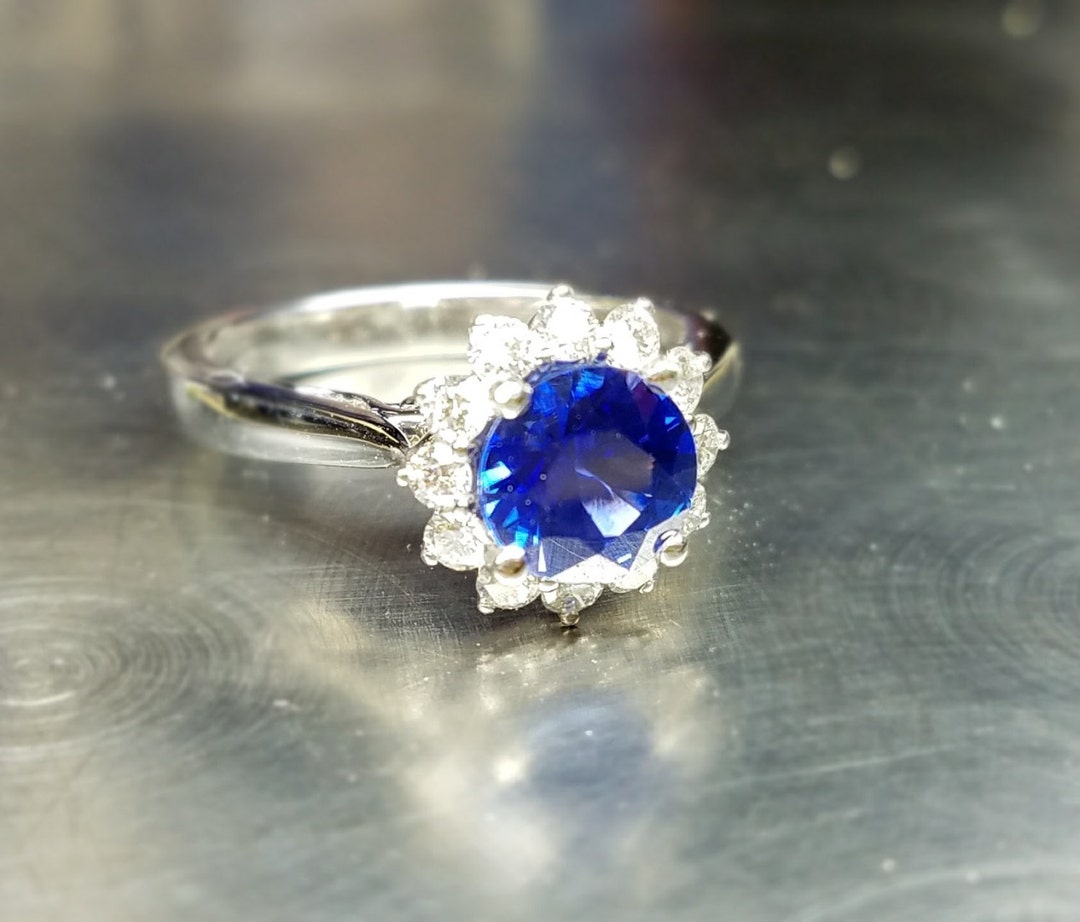 Blue Sapphire Engagement Ring/something Blue/september - Etsy