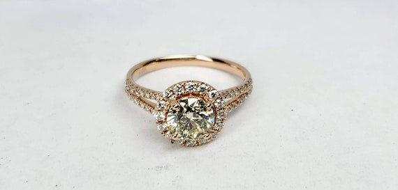 Rose Gold Champagne Diamond Engagement ring.