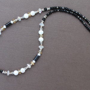 Black Spinel Onyx Pearl Citrine Pendant Gemstone Silver Necklace Sundance Style