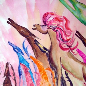Howlers - Horse, Dog // Art Print of Original Watercolor