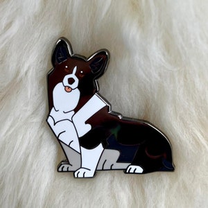 Zwarte emaille pin Pembroke Welsh Corgi: hondenras Pet Pals