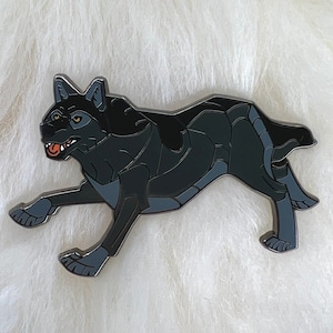 Black Wolf Hard Enamel Pin | Wolf Pin | Animal Pin | Art Deco
