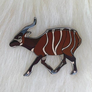 Bongo Hard Enamel Pin: African Mammal Art Deco Pin
