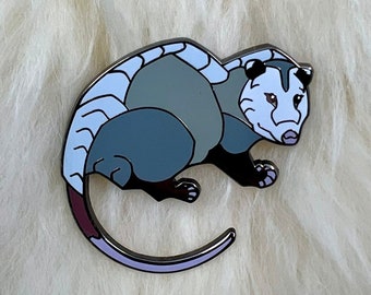 Opossum Hard Enamel Pin | Opossum Pin | Animal Pin | Art Deco