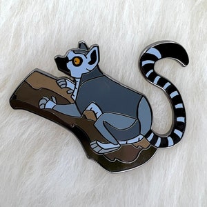 Ring Tailed Lemur Hard Enamel Pin | Lemur Pin | Animal Pin | Art Deco