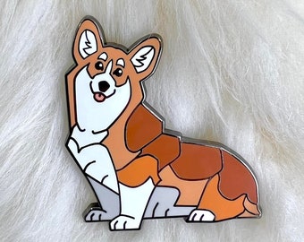 Pembroke Welsh Corgi Enamel Pin | Corgi Pin | Dog Pin | Animal Pin | Orange Variant |