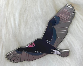 Turkey Vulture Hard Enamel Pin | Vulture Pin | Bird Pin | Art Deco
