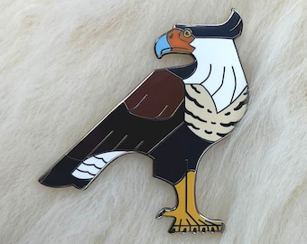Pin duro do esmalte do Caracara com crista de <br> Entrega Rápida? Caracara Pin | Pássaro de <br> Crie Seu Próprio Produto! Alfinete de animal