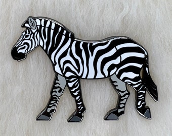 Plains Zebra Hard Enamel Pin | Zebra Pin | Animal Pin | Art Deco