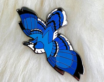 Blue Jay Hard Enamel Pin | Blue Jay Pin | Bird Pin | Animal Pin | Art Deco