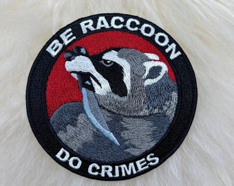 Be Raccoon Do Crimes Goose Patch / Parche de mapache / Parche divertido / ENVÍO GRATIS