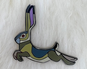 Jackrabbit Hard Enamel Pin | Rabbit Pin | Hare Pin | Art Deco