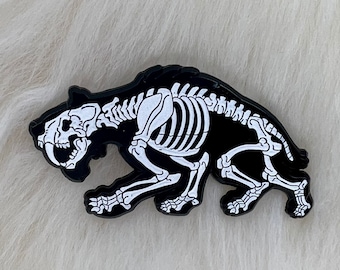 Pin de esmalte suave Smilodon / Tigre dientes de sable / Era de hielo / Fósil