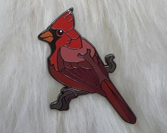 Pin cardenal de esmalte duro / Pin cardenal / Pin de pájaro / Pin animal /