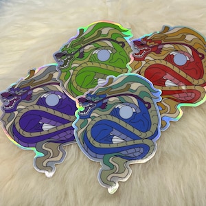 Holographic Chinese Dragon Vinyl Sticker - Roamin&#39; Bison Design