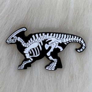 Parasaurolophus Soft Enamel Pin | Dinosaur Pin | Fossil Pin