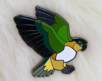 Black Headed Caique Parrot Bird Enamel Pin