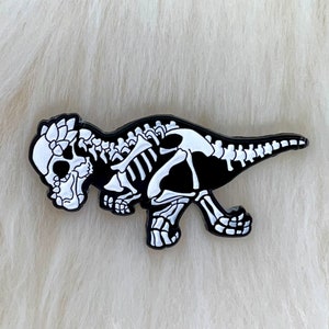 Pachycephalosaurus Soft Enamel Pin | Dinosaur Pin | Fossil Pin