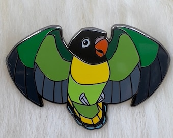 Yellow Collared Lovebird Masked Lovebird Bird Hard Enamel Pin