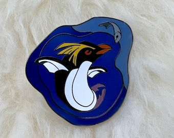 Rockhopper Penguin Hard Enamel Pin | Penguin Pin | Bird Pin | Animal Pin
