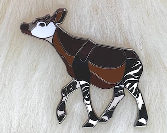 Okapi Hard Enamel Pin | Okapi Pin | Animal Pin | Art Deco