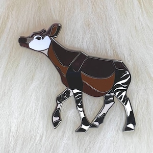 Spilla in smalto duro Okapi / Spilla Okapi / Spilla animale / Art Deco