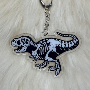 T Rex Keychain | Tyrannosaurus Keychain | Dinosaur Keychain | Fossil Keychain | Double Sided