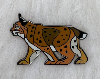 Bobcat Hard Enamel Pin: Art Deco Animal Pin