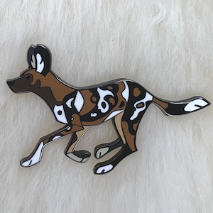 African Wild Dog Hard Enamel Pin | African Wild Dog Pin | Animal Pin | Art Deco