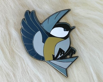 Chickadee Hard Enamel Pin | Chickadee Pin | Bird Pin | Art Deco | Nature