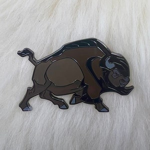 American Bison Hard Enamel Pin | Buffalo Pin | Animal Pin | Art Deco