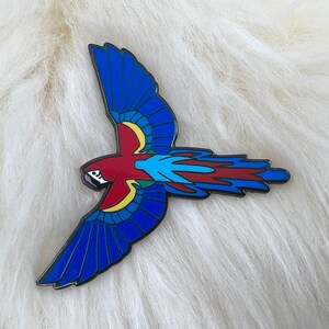 Scarlet Macaw Hard Enamel Pin | Art Deco |