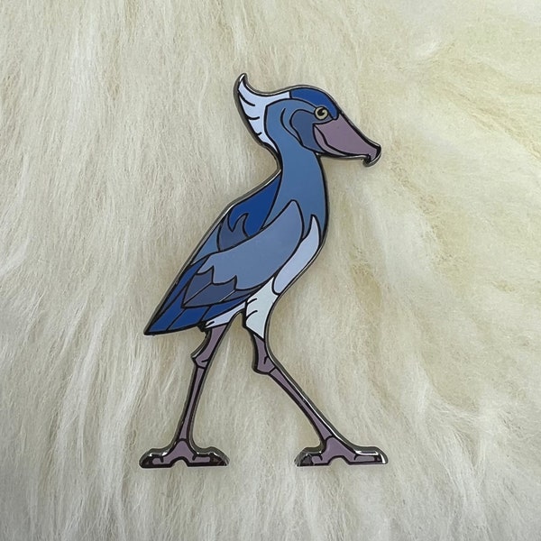 Shoebill Stork Hard Enamel Pin | Shoebill Stork  Pin | Bird Pin | Animal Pin | Art Deco