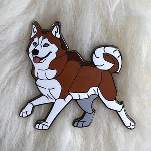 Siberian Husky Enamel Pin: Red Variant Dog Pin