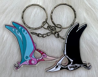 Pterodactyl Matte Zinc Grey Keychains or Backpack charms
