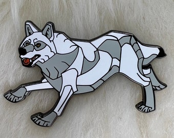 Arctic Wolf Hard Emaille Pin Anstecker Art Deco Tier Brosche Wildtiere Schmuck Geschenk