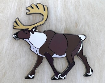 Caribou Hard Enamel Pin | Reindeer Pin | Animal Pin | Art Deco