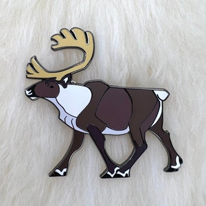 Caribou Hard Enamel Pin | Reindeer Pin | Animal Pin | Art Deco