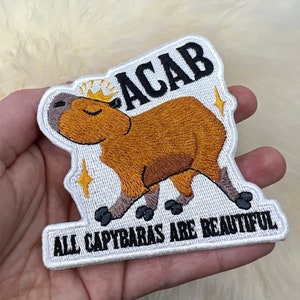 Broderad lapp med kapybara ACAB | Rolig djurlapp