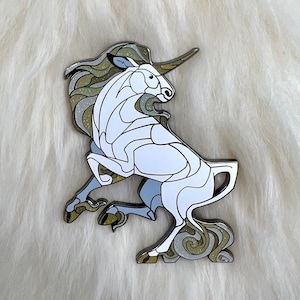 Unicorn Hard Enamel Pin: Mythological Horse, 3-Inch