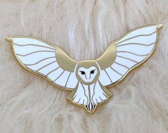 Barn Owl Hard Enamel Pin | Owl Pin | Bird Brooch