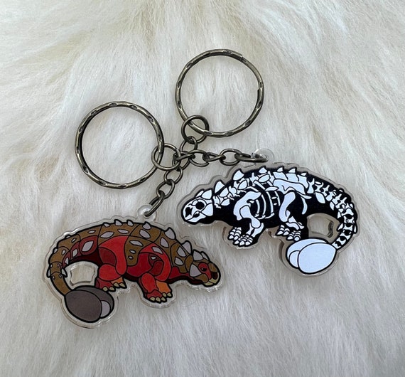 Ankylosaurus Keychain Dinosaur Keychain Fossil Keychain Etsy