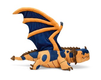 Weighted Orange Dragon Plush - Anxiety Relief Stuffed Animal Therapy Toy Fantasy Gift