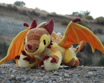 Dragon Plush Elemental Dragon desert Plushie Dragon Stuffed Animal