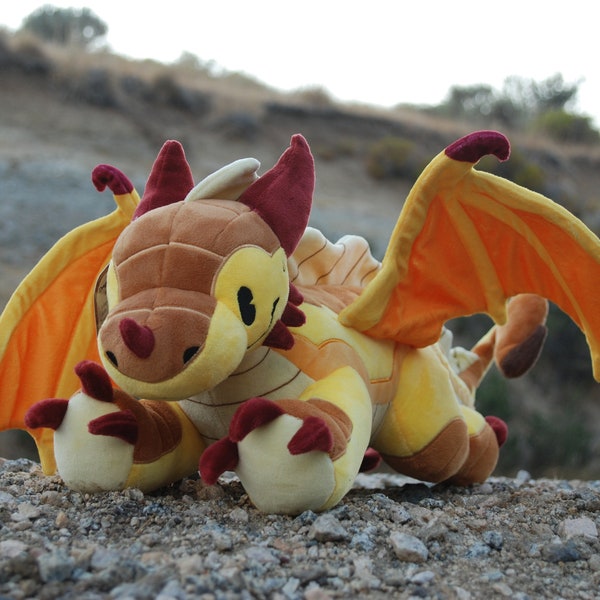 Dragon Plush | Elemental Dragon (Desert) Plushie | Dragon Stuffed Animal